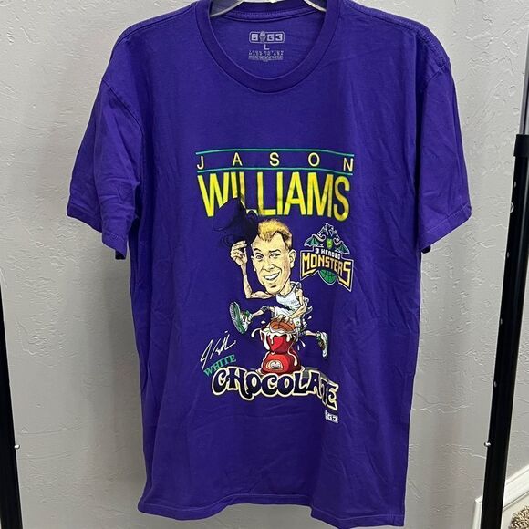 🔥🏀 Vintage Jason Williams WHITE CHOCOLATE Big 3 Basketball caricature tee Sz L